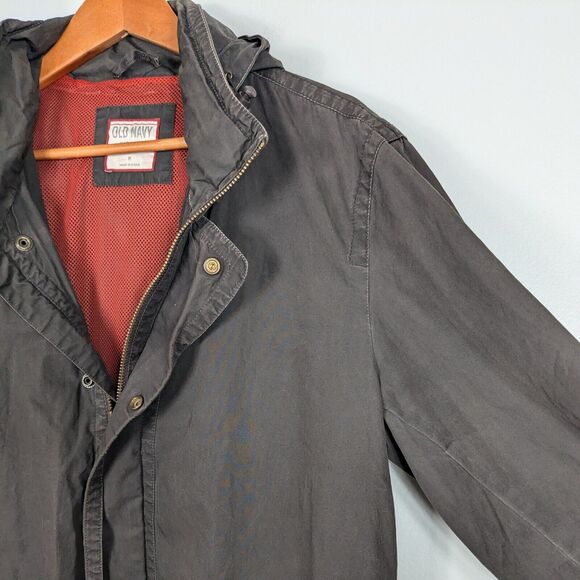 Vintage Old Navy Jacket Mens M Brown Y2K 90s Utility Coat Hooded Rugged Gorpcore - Picture 4 of 14